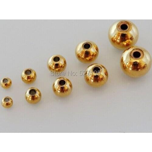 Color preserving!! gold copper Smooth solid Ball Spacer Beads 2.4MM in Dia Finding beads