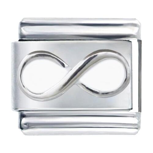 Composable Links Classic 9mm Fancy Girls Infinity Sign Love Italian Charm Bracelet Fit Zoppini Nomiation Brand
