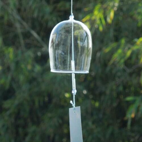 12pcs/pack 8*10cm Japan Style Glass Windchime Home Decorative Transparent Glass Bell New Year Birthday Friend Gift Handmade