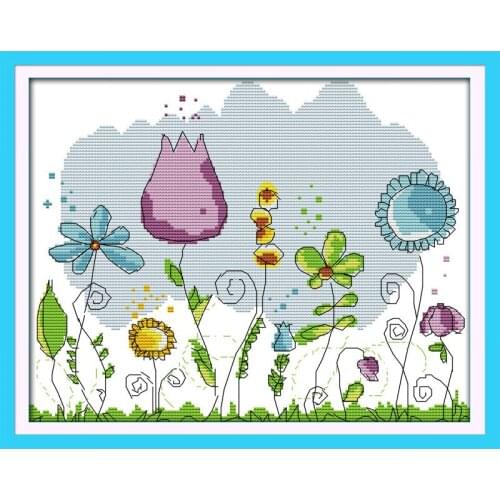 Everlasting Love Flower Buds Chinese Cross Stitch Kits Ecological Cotton Stamped 11CT DIY Gift Wedding Decoration For Home