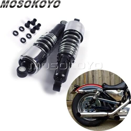 Chrome Motorcycle 10.5" Rear Suspension Shock Absorber For Harley Sportster Touring FLH/FLT 1980-2017 Dyna Glide Street Fat Bob