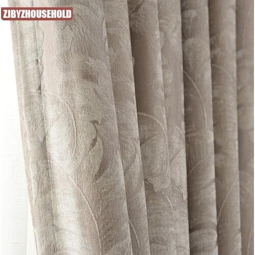 Customized American Style Curtains Pastoral Dark Flower Curtain Finished Shading Chenille Curtains for Living Room Bedroom Study
