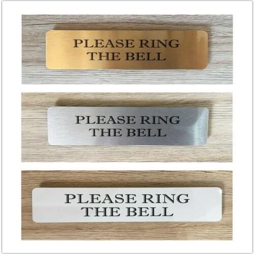 Aluminum-plastic Composite Board VITAL SIGNS: Please ring the bell / Close the door Plaquen 20x7.5cm