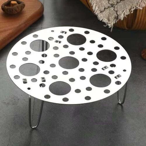 1Pc Fashion Dehydrator Rack Corrosion-Resistant Safe Stainless Steel Round Foldable Cooking Steaming Rack for Kitchen 2021 New