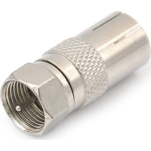 1pc F Type Male Plug Adapter Connector Converter To Coax Female Socket Durable Zinc Alloy For Satellite TV DVR Coaxial Connector