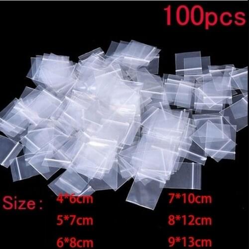 100Pcs Mini Zip Lock Baggies Plastic Packaging Bags Small Plastic Zipper Bag Ziplock Bag (Size: 4*6cm 5*7cm 6*8cm 7*10cm,)