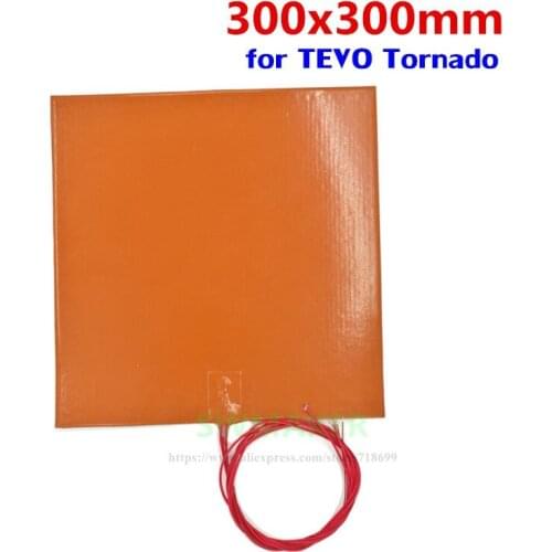 110V / 220V 500W Silicone heating pad heater 300x300mm 12" X 12" for DIY Reprap TEVO Tornado 3D Printer Heated Bed