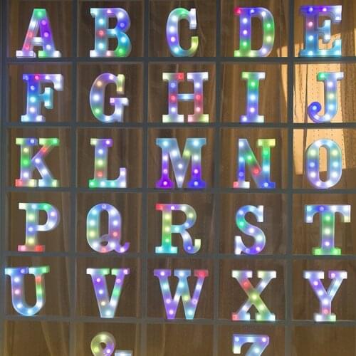 22CM DIY Romantic Decoration LED Lamp 26 Letter Lamp Color English Lamp Party Proposal Valentines Day Decoration Lights