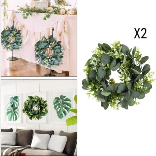 2x Eucalyptus Wreath Greenery Front Door Garland Wedding Christmas Decor