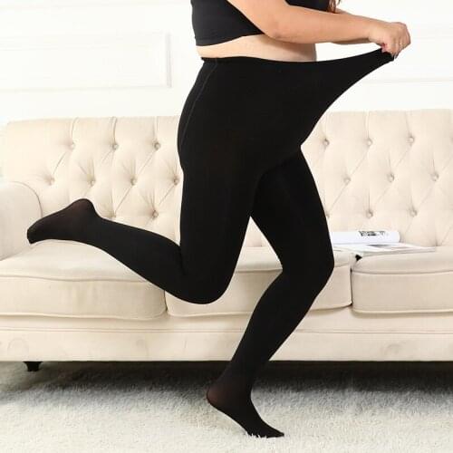 3xl Plus Size Women Thermal Bottoms Warm Leggings Female Winter Velvet High Waist Fleece Good Stretchy Pantyhose Thermo Pants