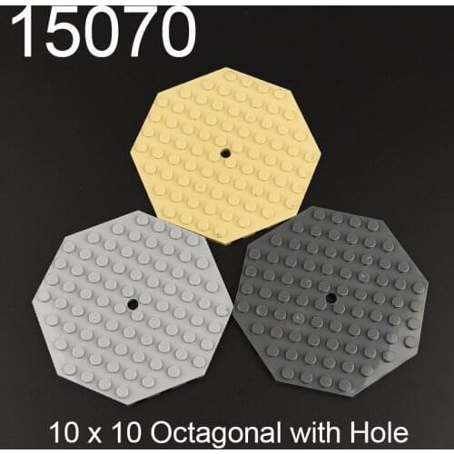 4PCS 89523 Plate Special 10x10 Octagonal with Hole Building block accessories parts MOC DIY Education Build Toys Brick