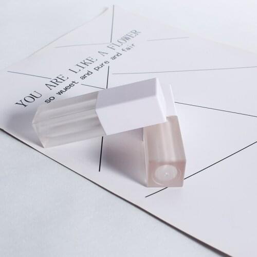 5ml White Square Lip Gloss Tube Empty Refillable Plastic Lipstick Lip Balm Bottle Mirror Long Eyeshadow Cream Container