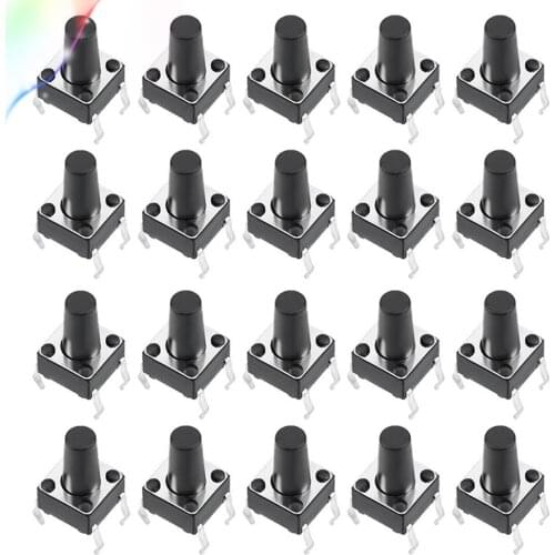 6x6x10mm Panel Micro PCB Momentary Tactile Tact Push Button Switch DIP 20PCS