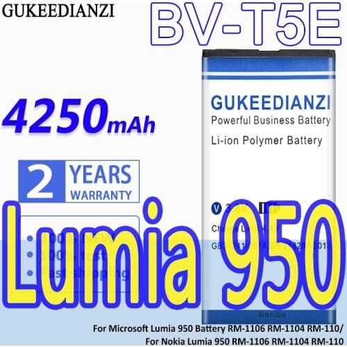 Battery BV-T5E 4250mAh For Microsoft Lumia 950 Battery RM-1106 RM-1104 RM-110/For Nokia Lumia 950 RM-1106 RM-1104 RM-110 BV T5E