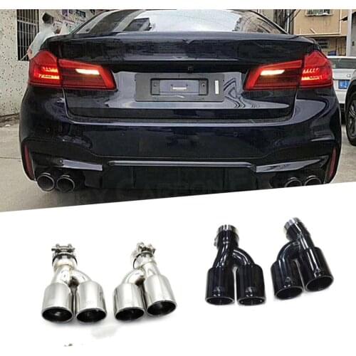 Car Rear Exhaust Tips Muffler Pipes Tips Stainless Steel for BMW 5 Series G30 G38 M5 2017-2019 Car Accessories