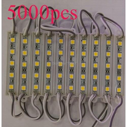 FREE DHL/FEDEX 5000pcs/lot,white/warm white/red/green/blue DC12V IP65 waterproof 5050 SMD 5 LED LED Module T-288