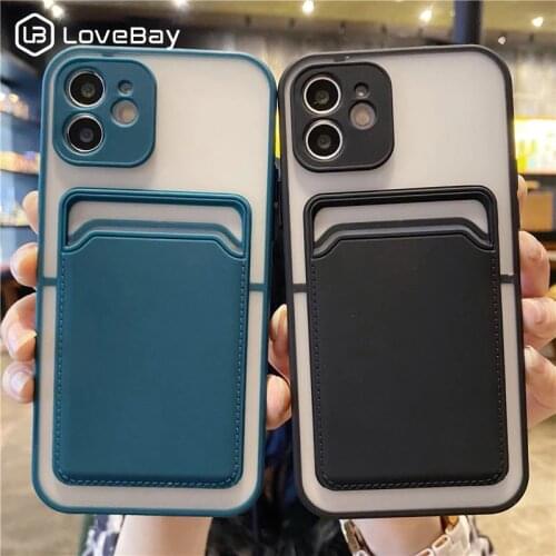 Lovebay Card Wallte Lens Protected Bag Pouch Phone Case For iPhone 11 12 Pro Max Mini XR X XS Max 7 8 Plus SE 2020 Soft Bumper