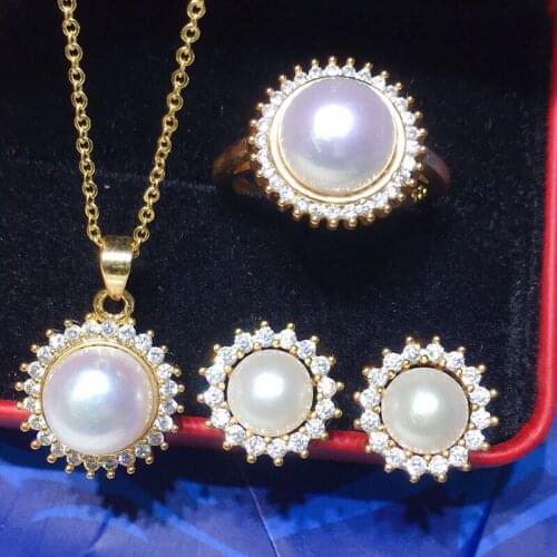 DIY Pendant Ring and Earrings Jewelry Set Base Mountings Settings Findings Jewelry Settings Parts for Pearls Beads Stones