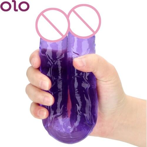 OLO Double Ended Soft Jelly Dildo Sex Toys for Women Lesbian Artificial Penis Flexible Female Masturbation Dual Head Dildo