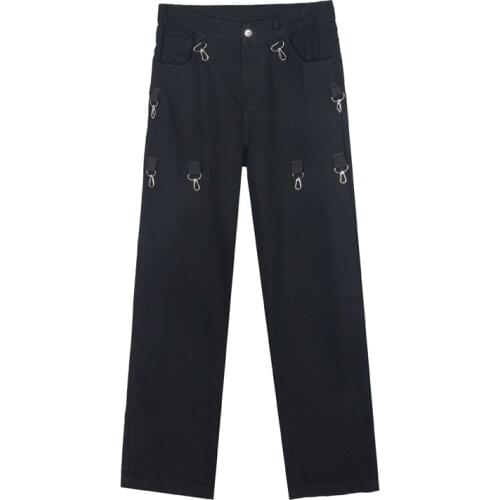 EukaaRu Ins High Street Men Streetwear Straight Pants Men Hip Hop Denim Jeans Loose Casual Jeans for Men Women Oversized Jeans