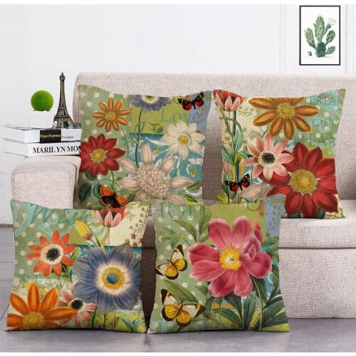 Floral Style Home Decor Conch Beautiful Flower Pattern Throw Pillow Covers Couch Cushion Cover Home Decor Pillow T272