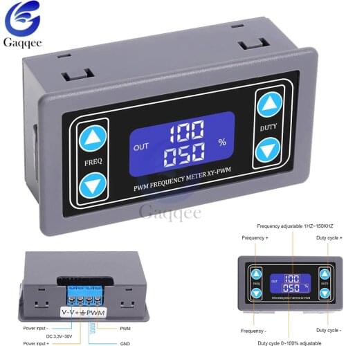 LCD Digital Display PWM Pulse Frequency Duty Cycle Ratio 1HZ~150KHZ Adjustable Square Wave Rectangular Wave Signal Generator