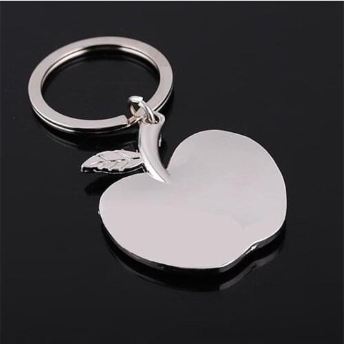 Hot Selling DIY Handmade Keyfob Metal Car Keyring Fruit Apple Keychains Anitique Silver Plated Bag Pendant Jewelry Gift S039