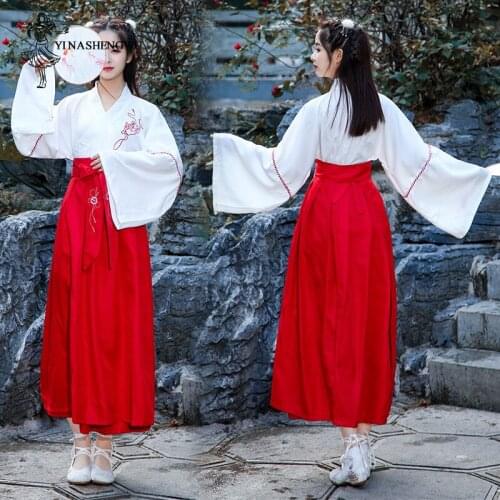 Kimonos Costumes Dress Women Embroidery Skirts Chinese Female 2 Pieces Sets Women Suits Clothing Yukata Haori Japanese Clothes