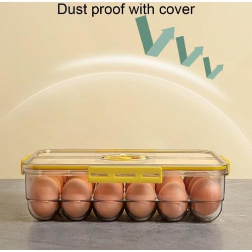 Egg Box Portable Healthy Stable 18/24 Grids Clear Egg Storage Box Tray Home Kitchen Storage Gadgets Organization