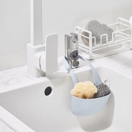 Nordic TPR Sponge Storage Basket Drain Rack Brush Holder Home Storage Organizer Faucet Hanging Baskets Kitchen Bathroom Tool