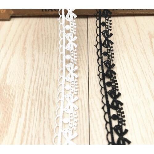 15 Yards Lace Fabric Black White Venice Lace Trim High Quality Applique Dentelle Embroidered Flower Lace Trim For DIY Wholesale