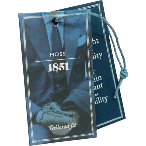 Customized logo name uv printing garment black cardboard hang tags