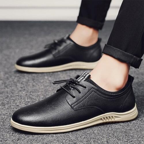 Men genuine Leather Casual Shoes outdoor fashion Spring Autumn New Simple Style Loafers breathable Fashion Man Flat Shoes