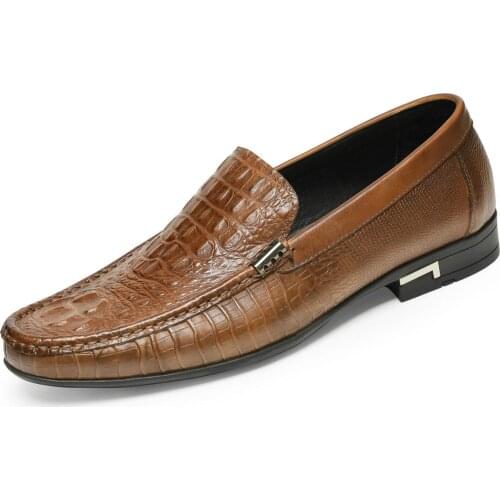 Autumn Men Leather Alligator Texture Slip-On Casual Shoes Male Sneakers Loafer Mens Coffee Mens Loafers Driving Shoes 2021