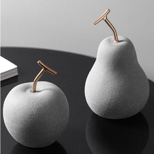 Nordic Ceramic Ornaments Imitation Apple Pear Ornaments Home Living Room Entrance Decoration New Home Housewarming Gift