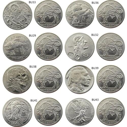 New Style Mix 8pcs Hobo Nickel Buffalo Nickel Special Creative Funny Copy Coin