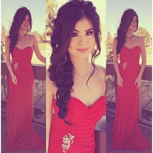 Платье Prom Dresses Sweetheart Sleeveless Zipper Sweep Train Chiffon with Pleats Sexy Long Party Dress robe de soirée de mariage