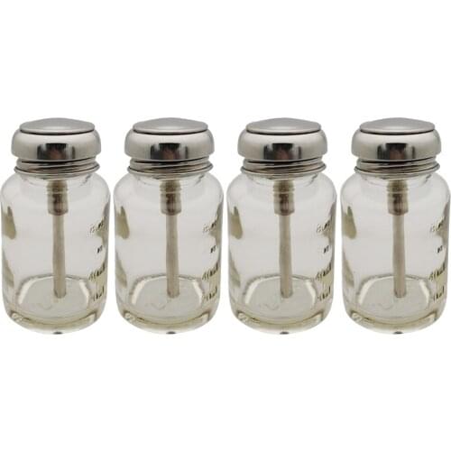 4 Pcs 80ml Empty Glass Push Down Press Bottles Alcohol Dispenser Vials