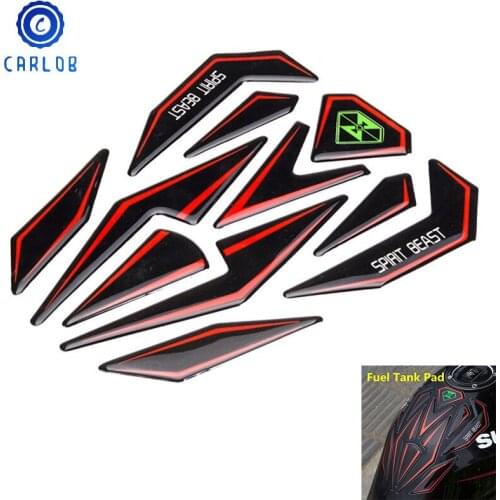 CARLOB 3D Reflective Motorcycle Sticker Moto Gas Fuel Tank Protector Pad Cover Decoration Decal For Kawasaki Suzuki Honda Yamaha