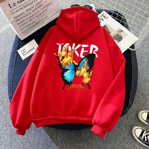 Butterfly Hoodie Women Streetwear Thermal Sweatshirt Long Sleeve Hoodies Pullovers Women Oversize Ulzzang Fashion Sports Jacket