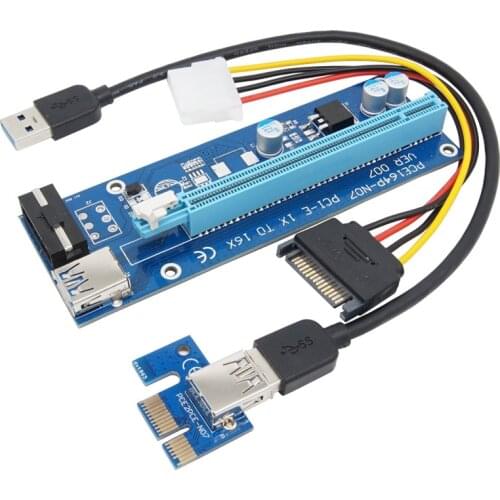 USB 3.0 PCI-E PCI E Express Extender Riser Card 1x to 16x Cable 60cm SATA 15Pin Power Cable for BTC Miner Machine bitcoin mining
