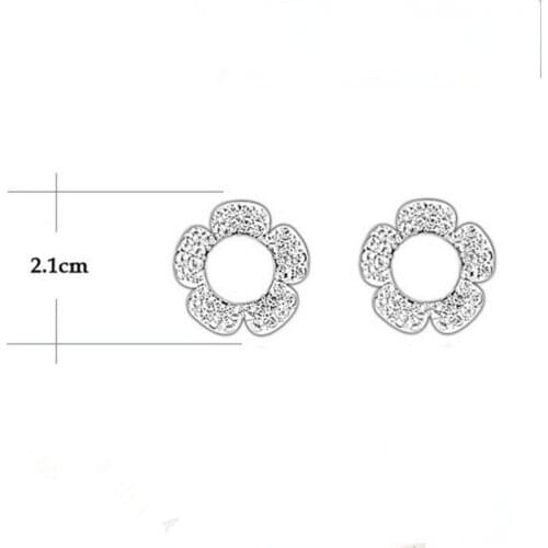 European and American flower earrings Crystal Collar hollow flower earrings Wholesale Fashion Jewelry