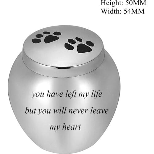 "You have left my life but you will never leave my heart" 50MM Height * 54MM Width Human/ Pet Ashes Holder Keepsake Urn Casket
