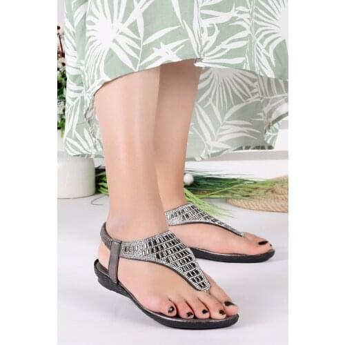 Woggo Pnt 563159 Comfortable Casual Cubic Zirconia Women 'S Thong Sandals