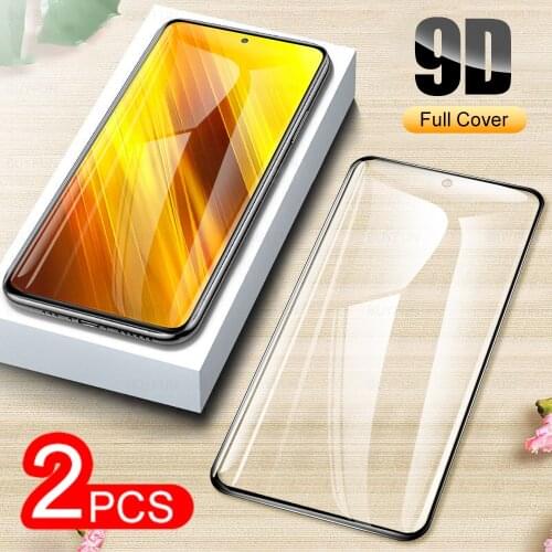 2 Pcs Full Protective Glass For Xiaomi Poco X3 NFC X 3 GT F3 M3 Pro Screen Protector Mi Pocox3 X3pro X3nfc M 3pro Tempered Glass