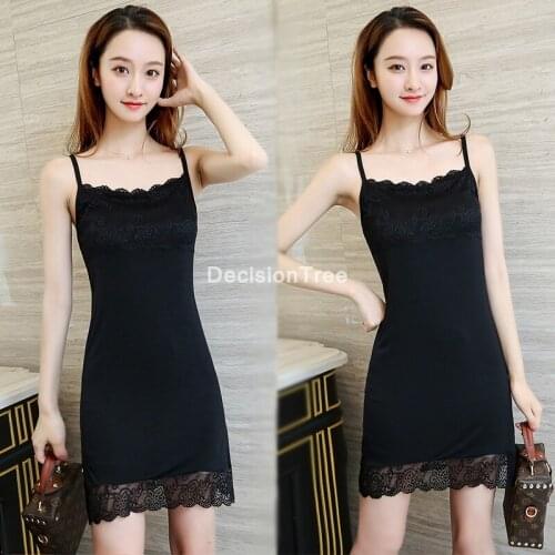 2021 women slips solid camisole under dress full slips healthy anti emptied intimates slip dress intimates spaghetti vest dress