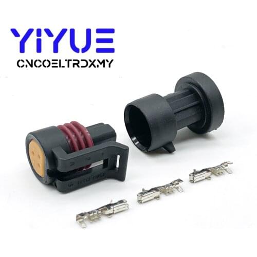 1Set packard 3 pin Delphi waterproof automotive oil Fuel Pressure Sensor male and female Connector plug