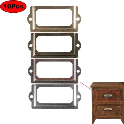 10PCS Antique label frame business card frame drawer decoration frame gift box frame metal frame handle 70 * 33MM