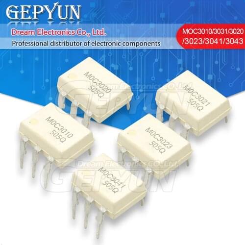 10PCS MOC3010 MOC3020 MOC3021 MOC3023 MOC3041 MOC3043 MOC3052 MOC3061 MOC3063 MOC3083 DIP6