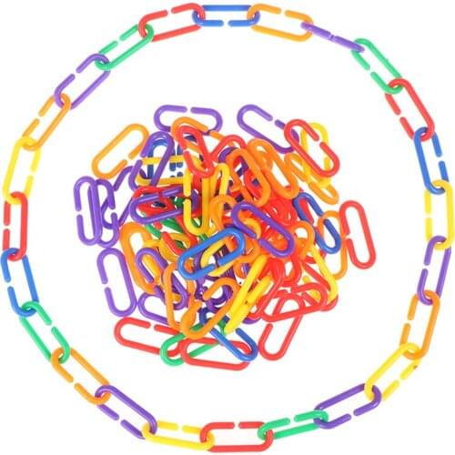 100PCS/lot Plastic Parrot Toys C-clips Hooks Chain C-links Sugar Glider Rat Parrot Bird Toy Parts Parakeet Bird Accessories